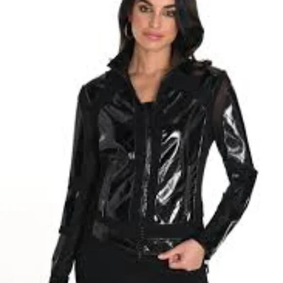 243481U Polyurethane Black Leather Look Jacket by FRANK LYMAN